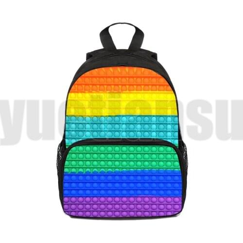Hot Family Games Pop Fidget 12/16 Inch Mini Bag 3D Printed POP It Backpack Children Anime Bag Bookbag Kids Backpack Kindergarten