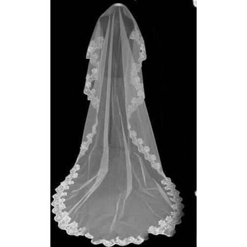Tulle Cathedral Wedding Long White Ivory Bridal Veils Wedding Accessories 2021