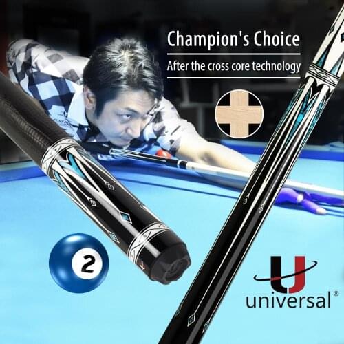 Universal Billiard Pool Cue Maple Shaft 72cm Carbon Tube Inside 12.5mm Kamui Tip Radial Joint Turquoise Mosaic Butt Professional