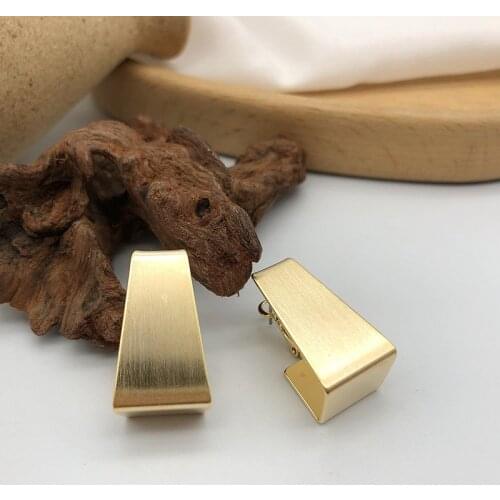 Punk Geometry Women Earrings Fashion Rectangular Metal Brushed Texture 925 Silver Needle Earrings Ear Studs Jewelry Accessories