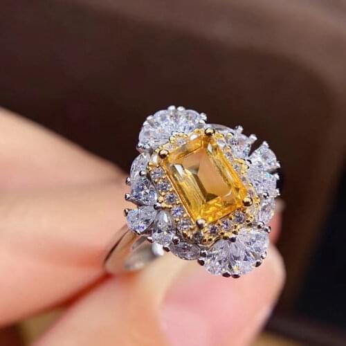 Jewelry for Women Ring Luxury 925 Sterling Silver Jewlery Sets Jewelry Natura Citrine