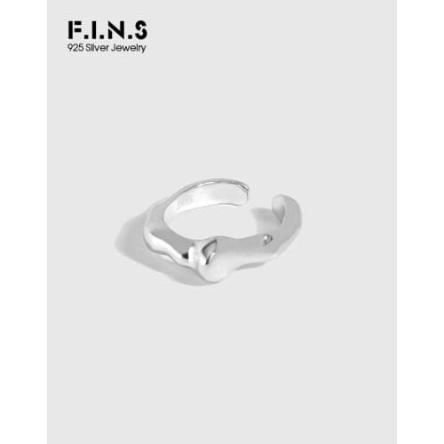 F.I.N.S Minimalist Irregular Surface Real S925 Sterling Silver Ear Clip without Pierced Stackable Catilage Earcuff Jewelry