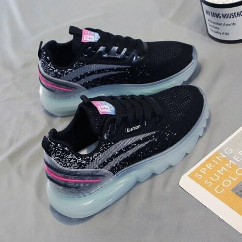 Net vamp female breathable trend all match 2021 summer new light running shoes recreational sports shoes female