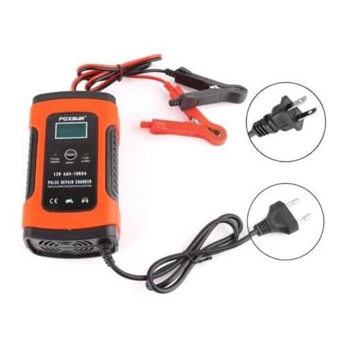 12V 5-6A Intelligent Car Battery Charger Power Pulse Repair Chargers Wet Dry Lead Acid Battery Chargers Digital LCD Display