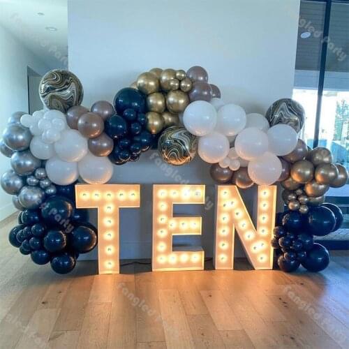 133pcs Matte Navy Blue 4D Agate Balloon Garland Arch White Coffee Silver Baby Shower Balloons Birthday Gender Reveal Supplies