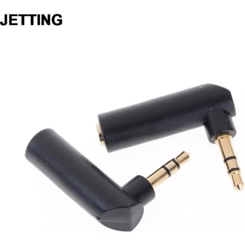 2pcs Gold-plated Connector 3.5 jack Right Angle Female to 3.5mm 3Pole Male Audio Stereo Plug L Shape Jack Adapter Connector