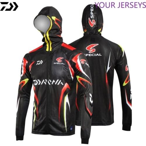 2022 Fishing Daiwa Clothing Fishing Jacket Summer Qucik Drying Sun Protection Anti-UV Breathable Hooded Cycling Fishing Shirt