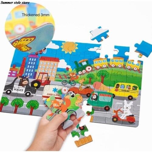 45 Pcs DIY Assembling Puzzle Toy Cartoon Puzzle Jigsaw Early Education for Adults Children Kids Gifts Unisex Paper Landscape