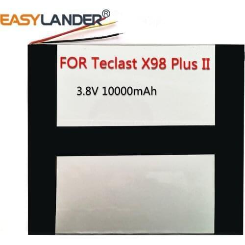 10000mAh battery for Teclast X98 Plus II 2 Tablet PC Li Polymer Rechargeable Accumulator Replacement 3.8V 3 Lines C2D7