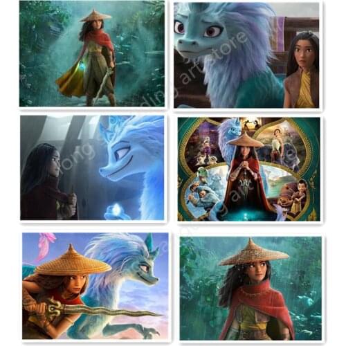 Disney 5D Diamond Painting Cross Stitch Kit, Dragon Hunting Legend Mosaic Picture Embroidery Rhinestone Handmade Children Poster