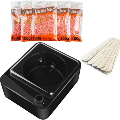 Hot Wax Warmer Machine for Hair Removal Waxing Kit Paraffin Wax Beans Melt Heater Depilatory 10 Applicator Stickers Calentador