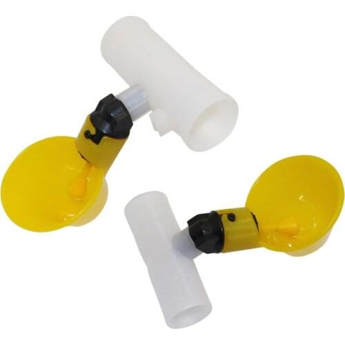 50Sets Automatic Drinking Cups Chicken Waterer Quail Nipple Drinker Thread Drinker Yellow Water Bowl Newest 20mm/25mm Connector