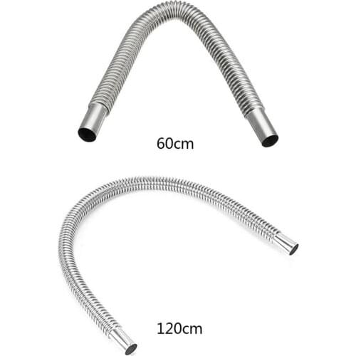 60/120cm Car Heater Exhaust Pipe Stainless Steel Exhaust Pipe Parking Heater Fuel Tank Exhaust Pipe Air Heater Oil Tank
