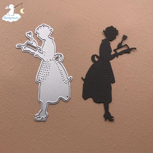 Bunnymoon Cooking Women Stencil Metal Cutting Dies For Scrapbooking Practice Hands-on DIY Album Card Craft Decoration