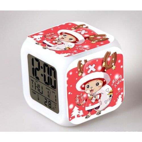 One Piece Anime Action Figure Nami Robin Alarm Clock Luffy Despertador Choppe Design Led Digital Clock Collectible Model Toys