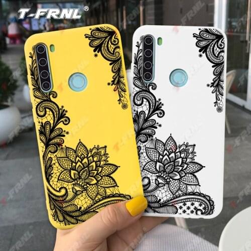 For Redmi Note 8T case for Redmi Note 9 9s 9 Pro TPU case French flowers lace case