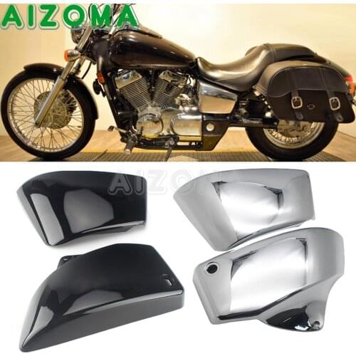 Black Chrome Motorcycle Left Right Side Battery Fairing Cover For Honda VT1100 Shadow ACE Aero Sabre 1999-2008 Panel Protection