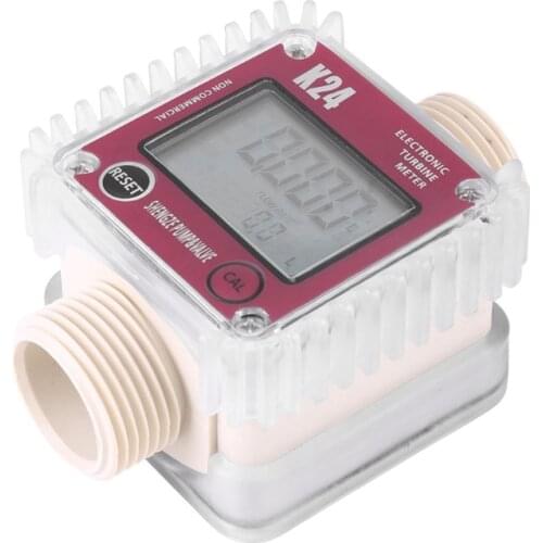 K24 Turbine Digital Oil Fuel Flow Meter Gauge For Chemicals Liquid Water Y4QC