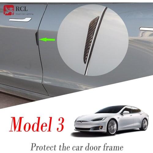 For Tesla Model 3 X S Y Carbon Fiber Currency Car Door Protection Stickers Decoration Goods Refit Accessories Automotive Goods