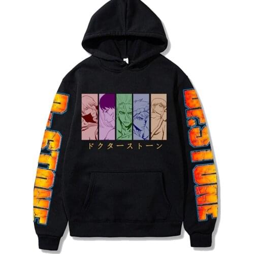 Hot Anime Dr.STONE Hoodies Pullover Printing Hooded Streetswear Sweatshir Funly friend Men Women Unisex Tops