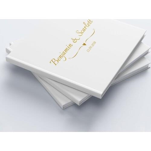 Personalized Wedding Photo Album Gold Foil Wedding Guest Book Custom Wedding Guestbook Rustic Unique Wedding Guest Book