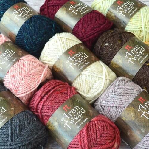 Japan HAMANAKA ARAN TWEED thread line Woven hat 40g/roll=82meters 90% wool