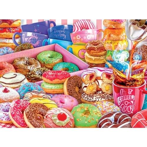 JMINE Div 5D Coffee Donut Full Diamond Painting cross stitch kits art High Quality Food 3D paint by diamonds