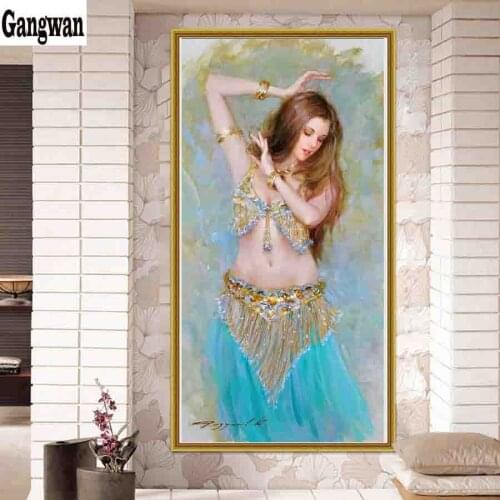 East woman art 5D DIY Diamond Painting Portrait dance girl Diamond Embroidery Full Square round Drill Mosaic Cross Stitch Decor