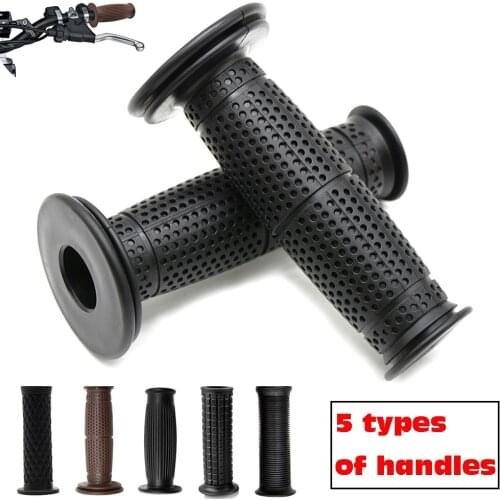 Retro moto grip classic scooter parts vintage univerisal motobike handle bar for cafe racer rubber motorcycle handlebar
