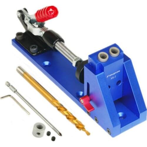 Upgraded Oblique Pocket Hole Jig Kit System w/ Step Drill Bit WoodWork Tools for Carpenter Professional tools