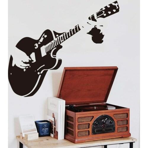 Creative Guitar Music Wall Sticker School Classroom Art Decoration Vinyl Decals For Living Room Sofa Background Wall Decor Z771