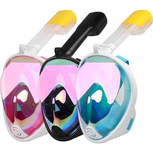 New Plated Diving Mask Scuba Mask Safe Underwater Anti Fog Full Face Snorkeling Mask Women Men Swimming Snorkel Diving Equipment