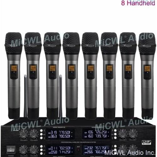 MiCWL Audio Wireless Microphone 400 Channel Professional Cordless 8 Handheld System for Meeting Stage sound program recording