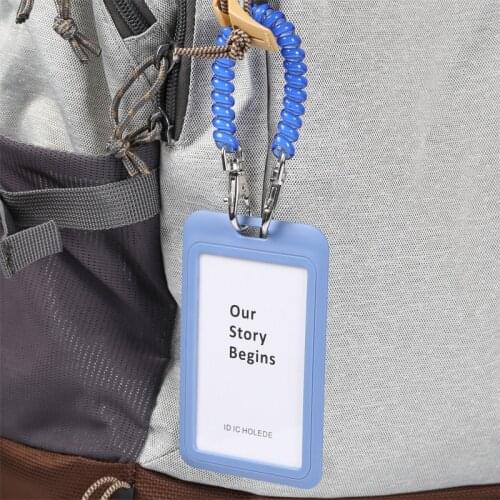 Telescopic spring rope anti-theft work id card holder set public transport card key chain game card hanging rope