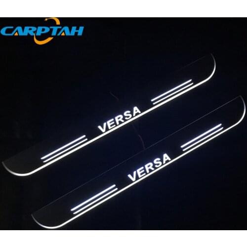 CARPTAH Trim Pedal Car Exterior Parts LED Door Sill Scuff Plate Pathway Dynamic Streamer light For Nissan Versa 2013 - 2017 2018