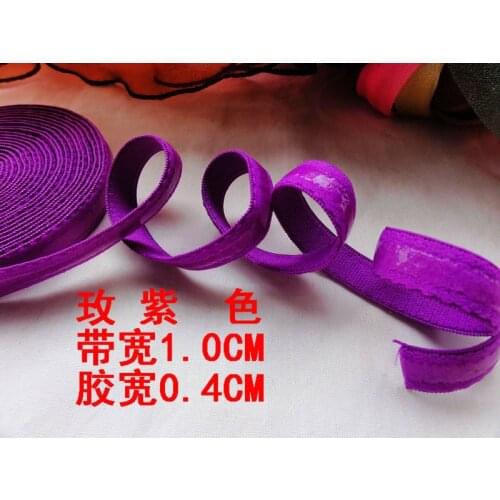NEW 50M width 1.2cm Silicone width 0.4cm purple silicone elastic gripper for tailor Sewing DIY Bra Strap Elastic Webbing Band