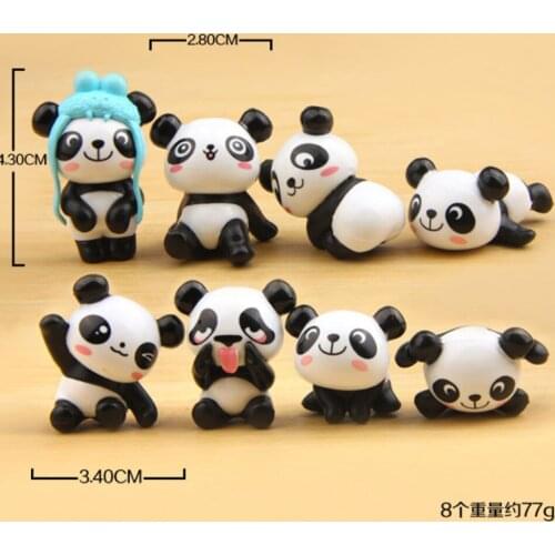 New 80PCS Naughty Panda Wedding Decoration DIY Party Home Room Table Garden Décor PVC Action Figures Toy