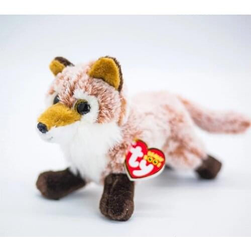 Ty Beanie Big Eyes Crawling Fox Plush Stuffed Animal Tibetan Fox Super Soft Bedside Toys Doll Birthday Gift For Kids 15CM