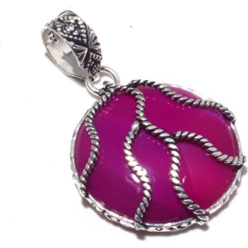 Genuine Botswana Agate Pendant Silver Overlay over Copper , Hand made Women Jewelry gift , P8757