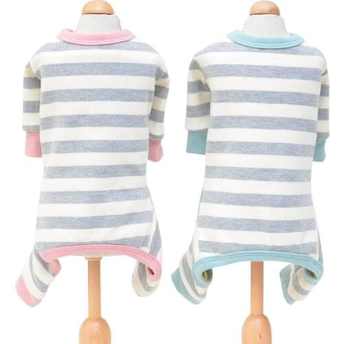 2 Colors S-XXL Dog Pajamas Pet For Puppy Cat Jumpsuit Clothes Cotton Pyjamas Stretchable 4 Legs Pajamas Pomeranian Chihuahua X-4