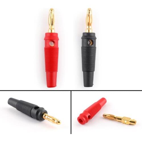 Areyourshop Gold Plated 4mm Banana Plug Screw To Binding Post Test Probes Adapter Connector Plug Jack