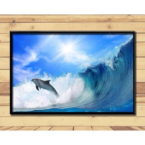 Dolphin Lovely Marine Animal (7) Wall Posters Prints Silk Art Painting For Home Wall Bedroom Decor