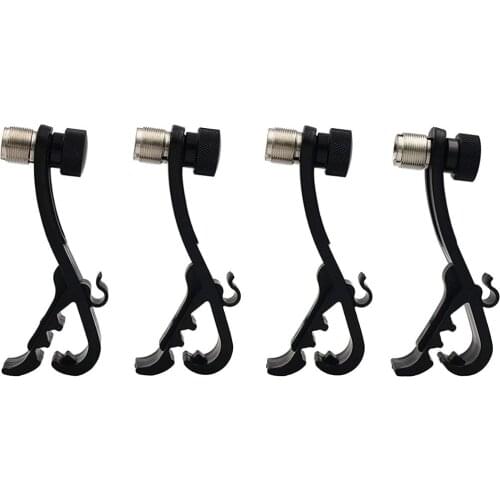 Shockproof Drum Rim Microphone Clip for Microphone Clamps Holder with Groove Gear(Pack of 4)