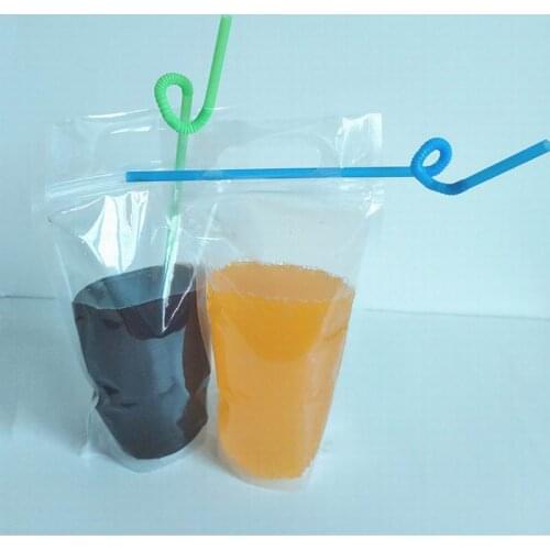 1000pcs Dunfa 450ml Transparent Self-sealed Plastic Beverage Bag DIY Drink Container Drinking Bag Fruit Juice Food Storage Bag