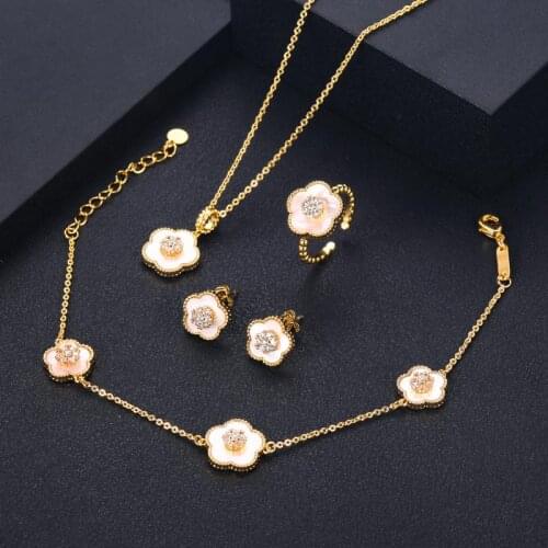 Janekelly Luxury roundshape Bangle Ring Sets Fashion Dubai Bridal Jewelry Sets For Women Wedding brincos para as mulheres