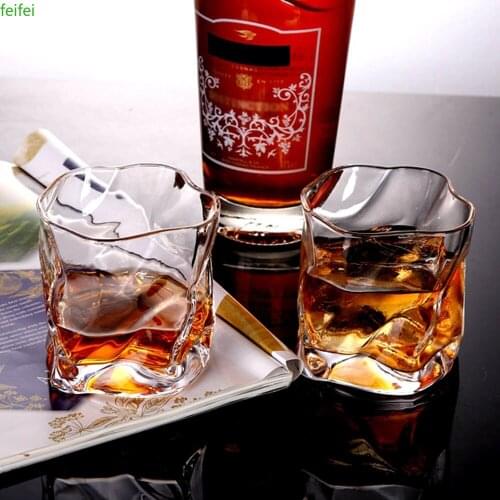 Komatsu Irregular Whisky Glass Artwork Wrinkle Whiskey Rocks Cup Brandy Snifters Cognac Tumbler Agency Specific Link