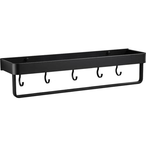 Bathroom non-perforated space aluminum wall-mounted white shelf toilet storage rack drain tray shower gel rack AE02YJM-0053