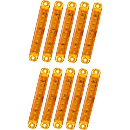 Universal 10pcs Car LED 24V Truck Side Marker Indicator Lights Plastic Amber Turn Signals Tail License Plate Parking Lamp