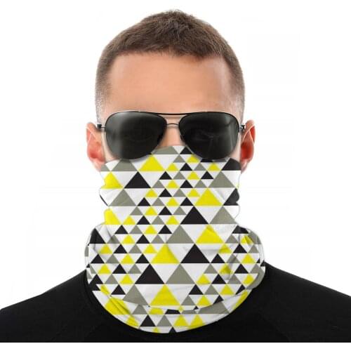 Black Yellow Triangles Magic Scarf Neck Face Mask Men Women Halloween Tube Mask Neck Bandanas Versatility Headband Biking Hiking