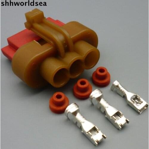 Worldgolden 5/30/100sets 4.8mm 3pin auto waterproof wire harness connector